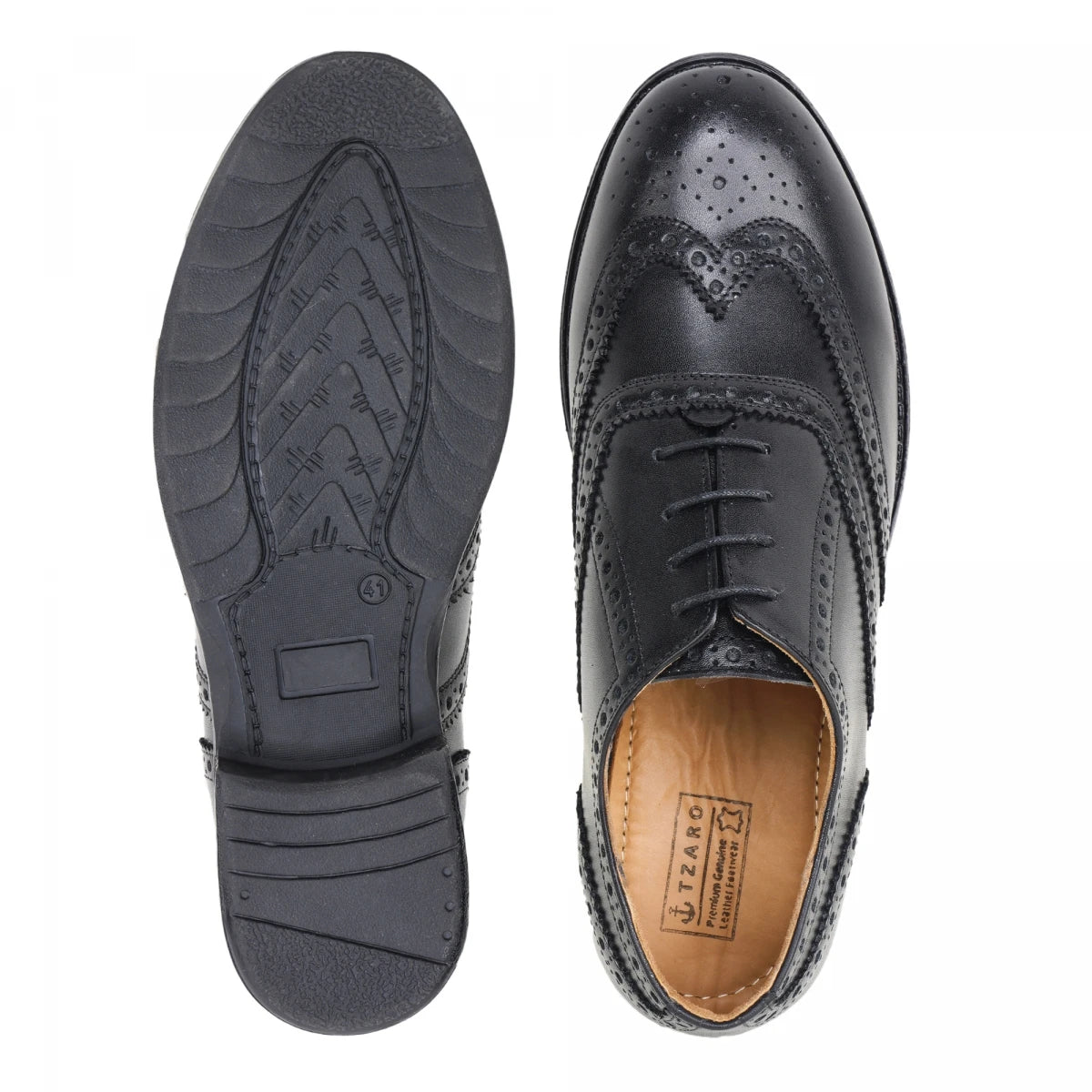 Pure Leather Black Brogue - 2IC, BRGPOP52BL