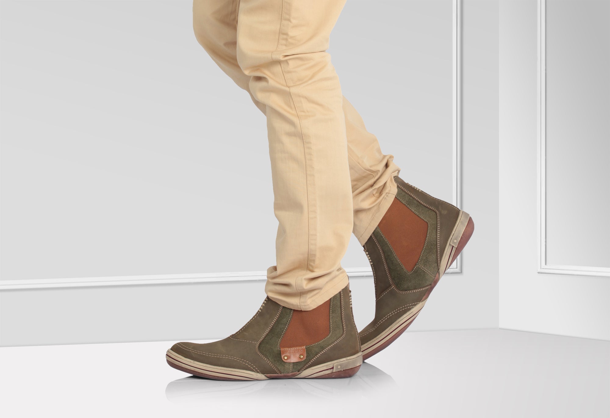 TZARO Olive Mid Ankle Boots - Brute Olivia, BRU6806NUOLV - Showcase Image 1