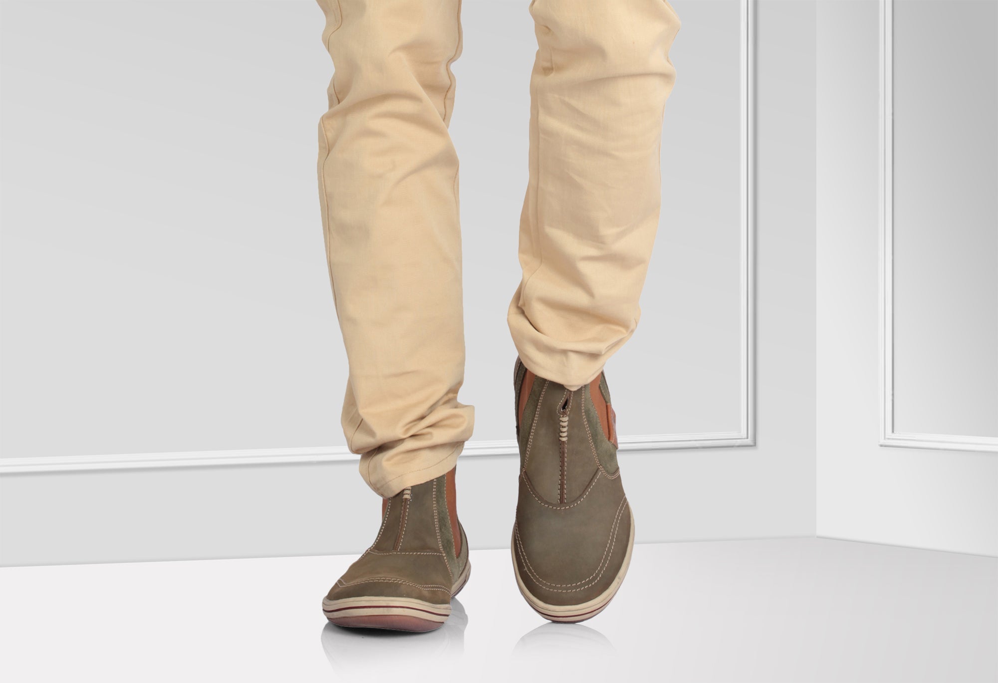 TZARO Olive Mid Ankle Boots - Brute Olivia, BRU6806NUOLV - Showcase Image 2