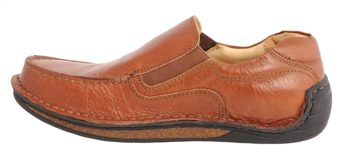 Pure Leather Stitch-down Classic Tan Slip On Shoes - DM5501TANOP