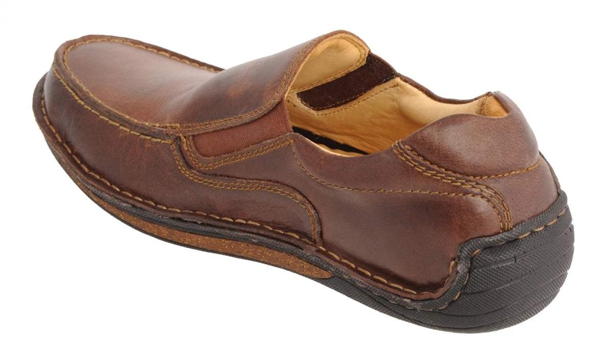 Pure Leather Stitch-down Classic Chocolate Color Slip On Shoes - DM5502DKCHC