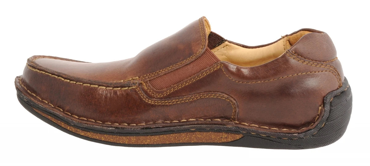 Pure Leather Stitch-down Classic Chocolate Color Slip On Shoes - DM5502DKCHC