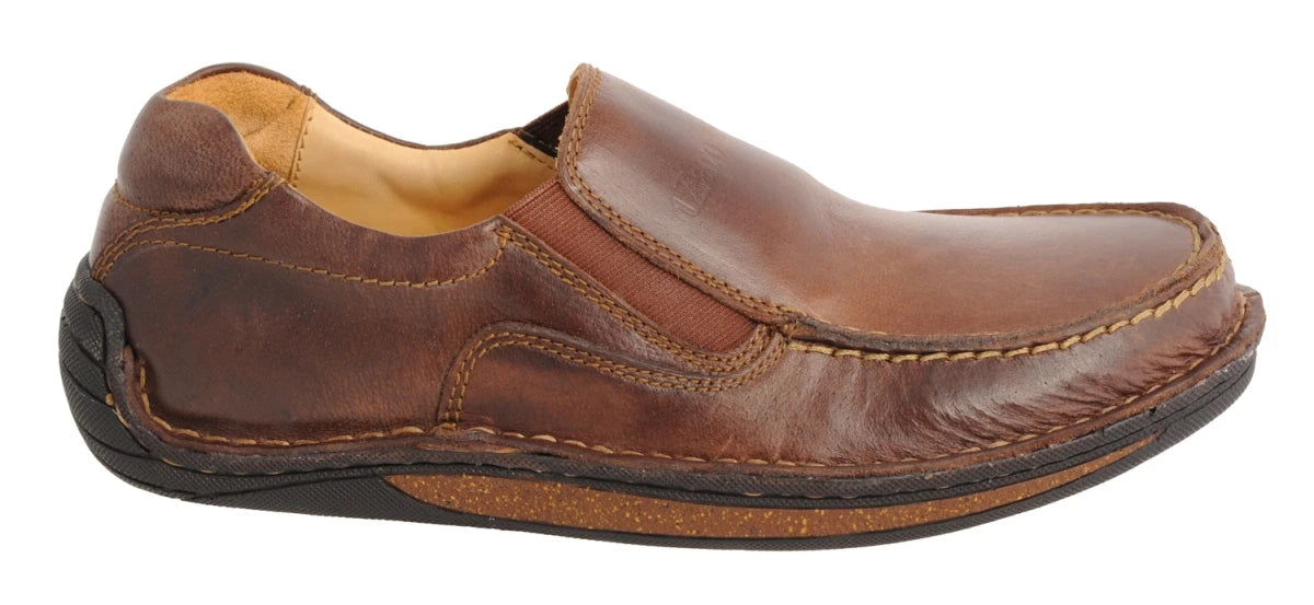 Pure Leather Stitch-down Classic Chocolate Color Slip On Shoes - DM5502DKCHC