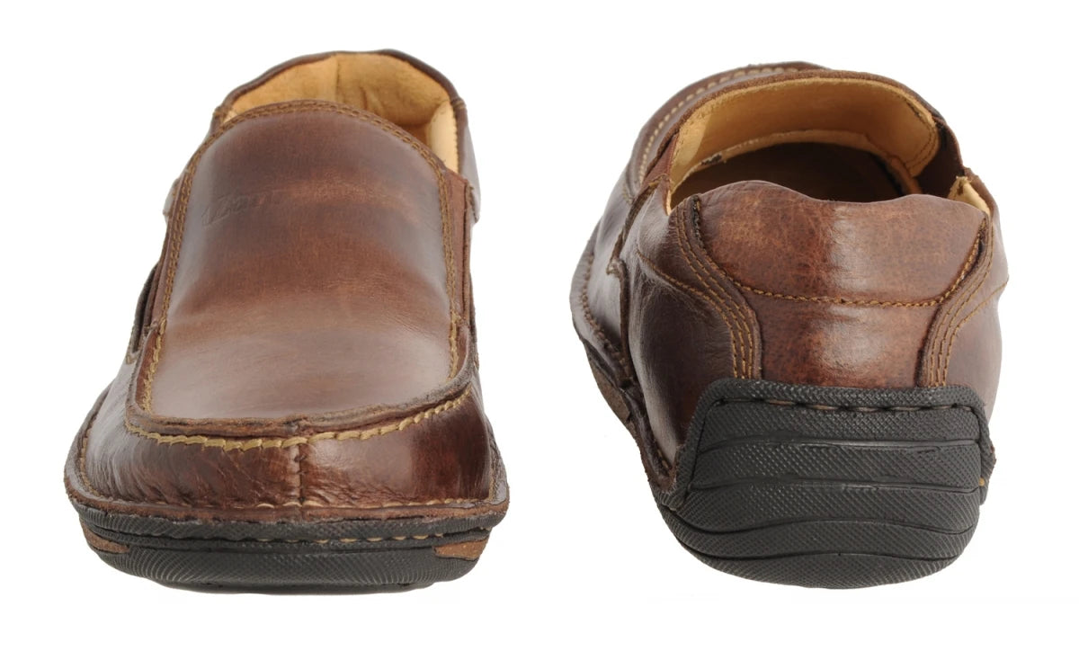 Pure Leather Stitch-down Classic Chocolate Color Slip On Shoes - DM5502DKCHC