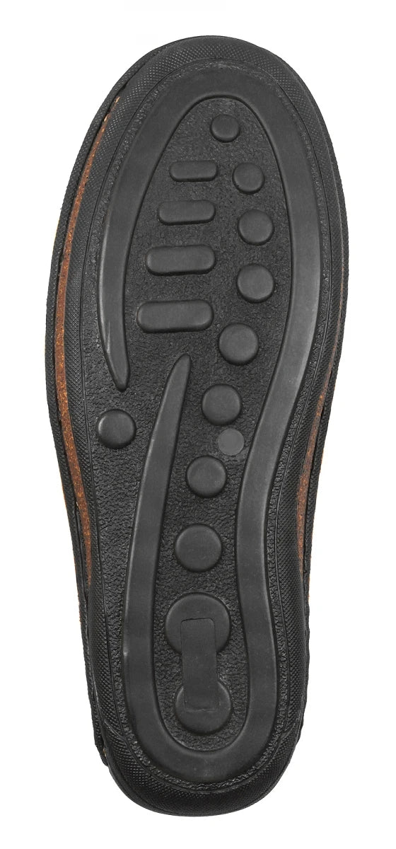 Pure Leather Dark Tan Stitch-Down Boat Shoes - Fredo