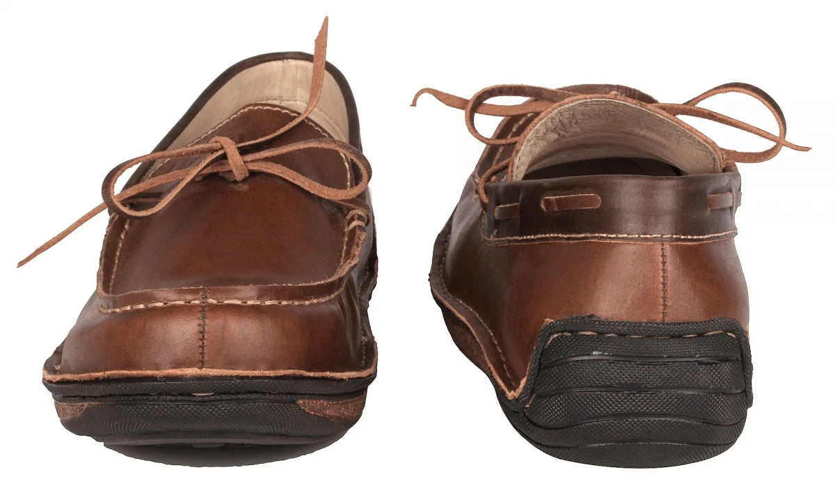 Pure Leather Stitch Down Boat Shoe - Fredo, DM5506BRWNOP