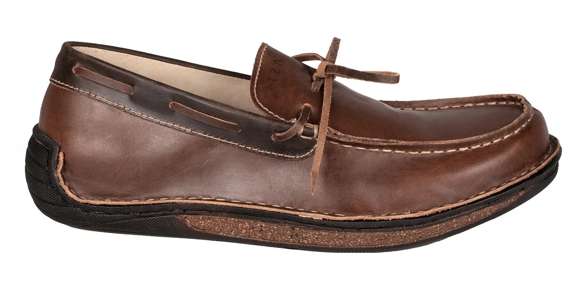 Pure Leather Stitch Down Boat Shoe - Fredo, DM5506BRWNOP