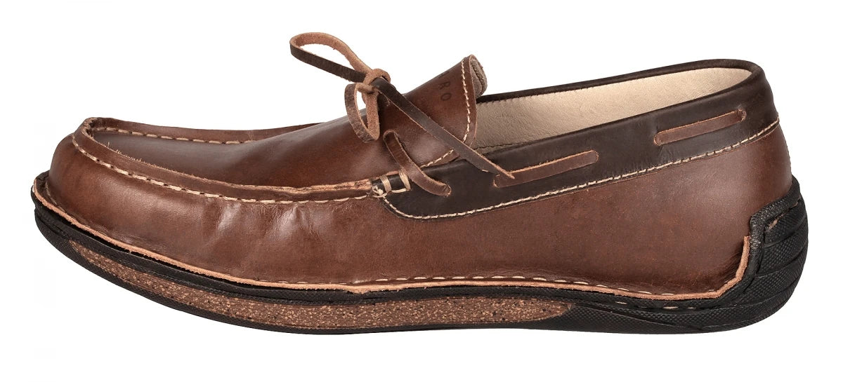 Pure Leather Stitch Down Boat Shoe - Fredo, DM5506BRWNOP
