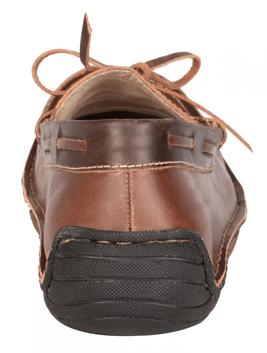 Pure Leather Stitch Down Boat Shoe - Fredo, DM5506BRWNOP