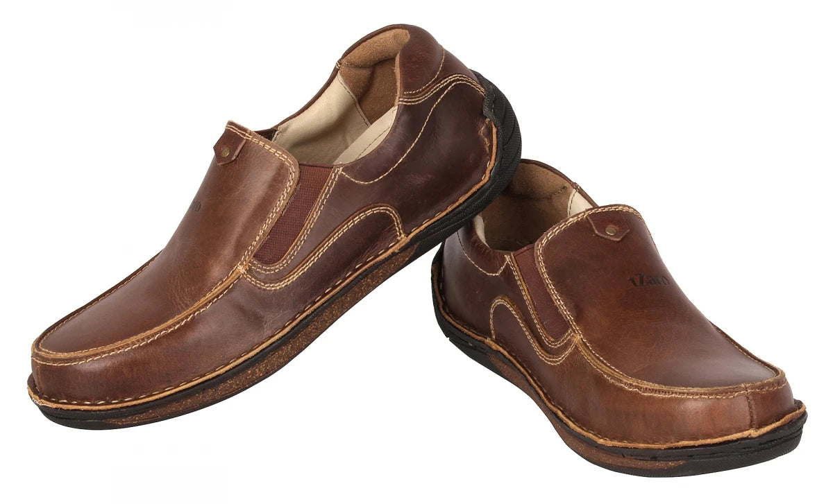Pure Leather Dark Brown Classic Slip-on Shoes - Dr. Watson, DM5506ODNWOP