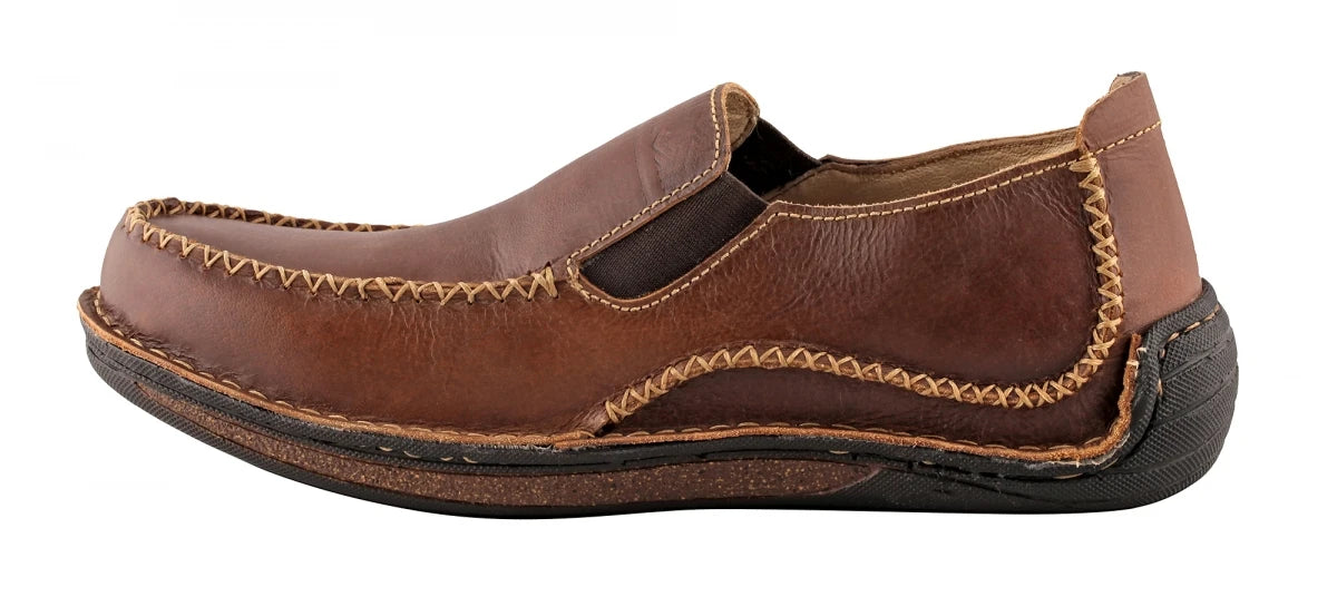 Pure Leather Brown Slip-on Shoes - Beaver, DM5507BRWBT