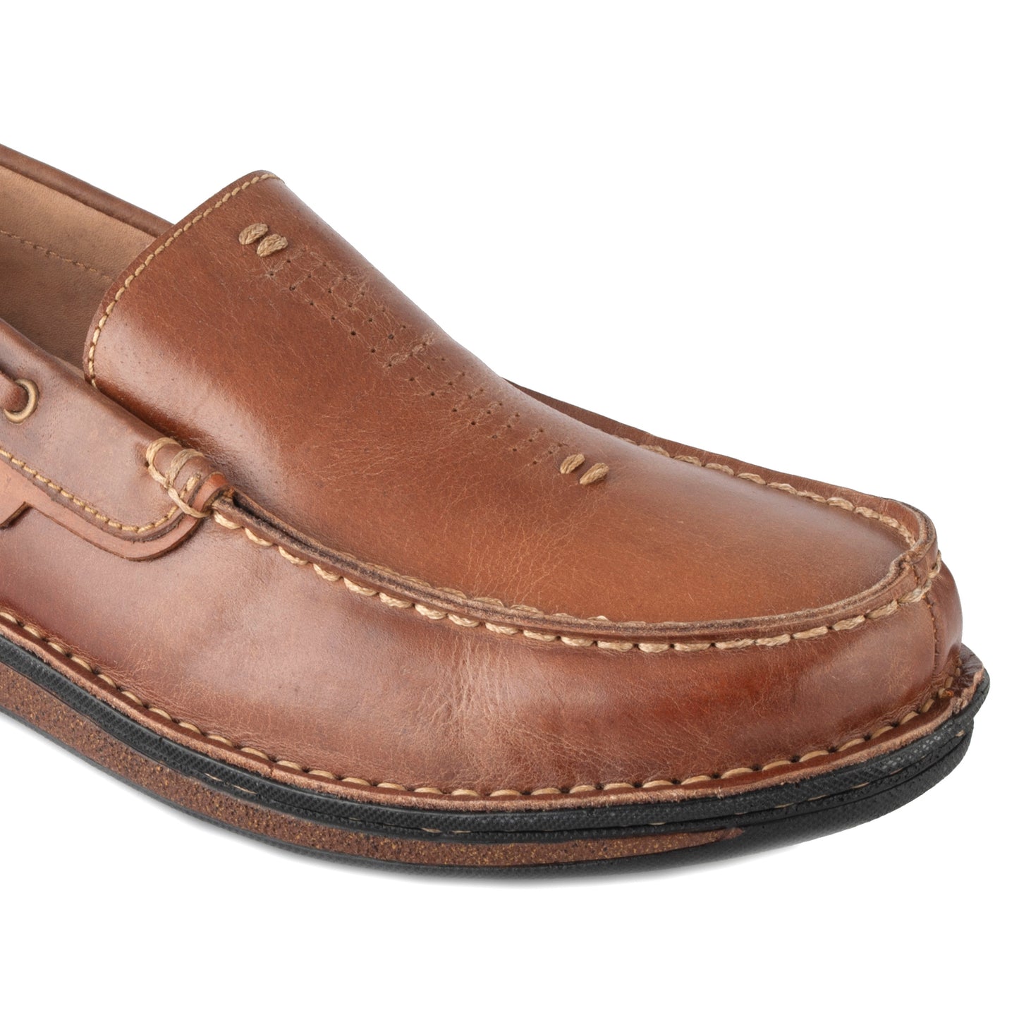 Pure Leather Stitch Down Boat Shoe - Columbus, DM5508YLSOL