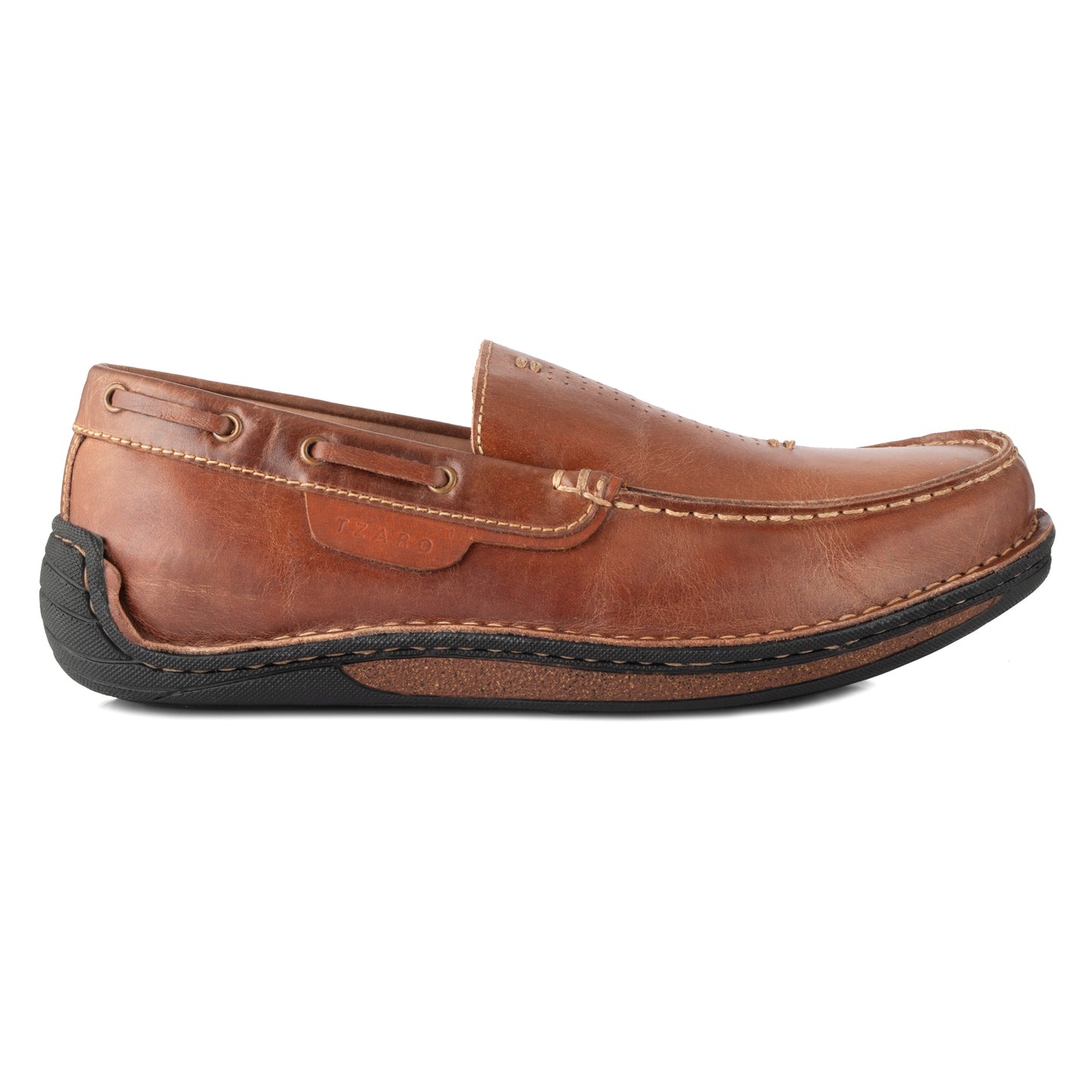 Pure Leather Stitch Down Boat Shoe - Columbus, DM5508YLSOL