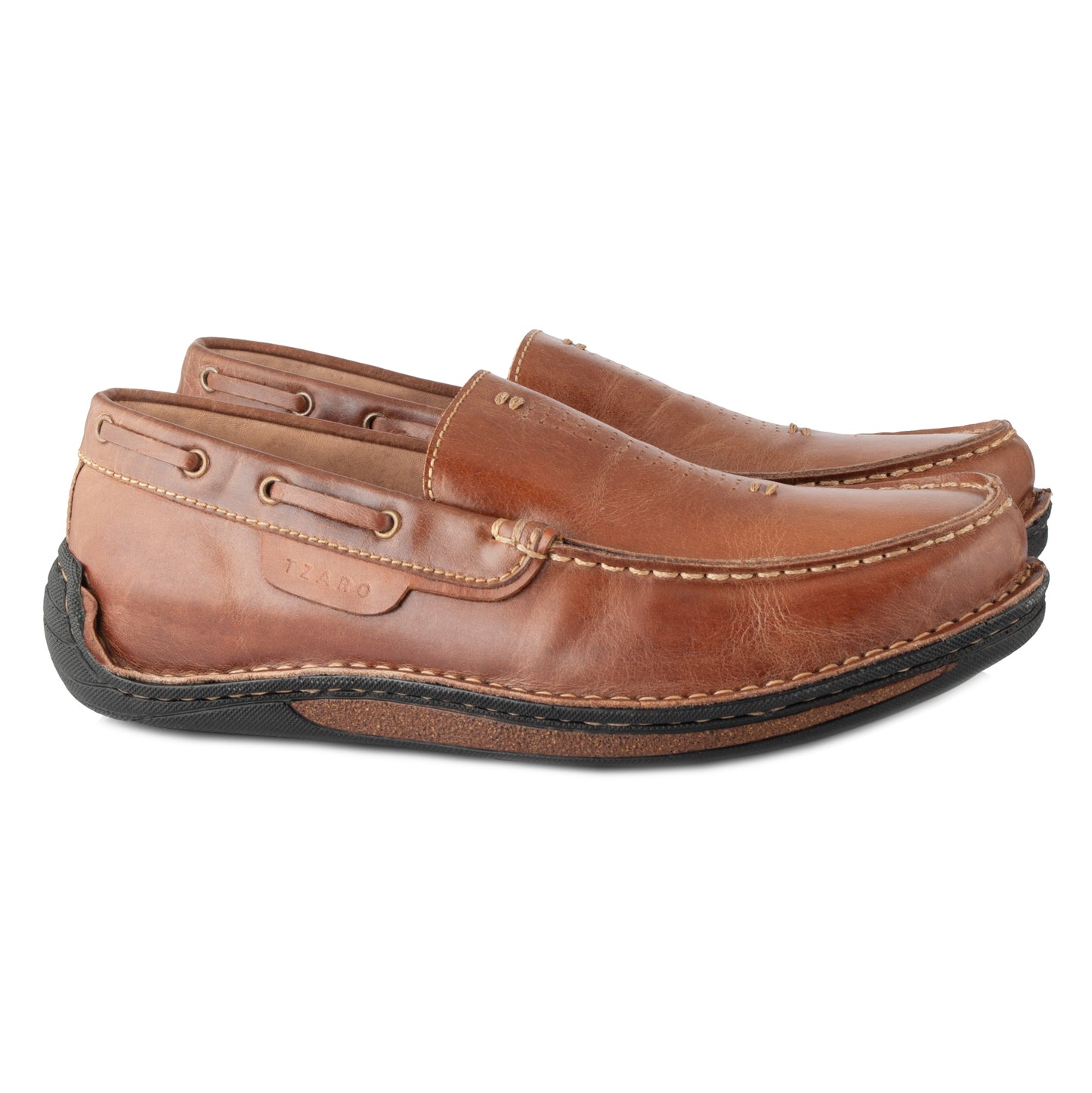 Pure Leather Stitch Down Boat Shoe - Columbus, DM5508YLSOL