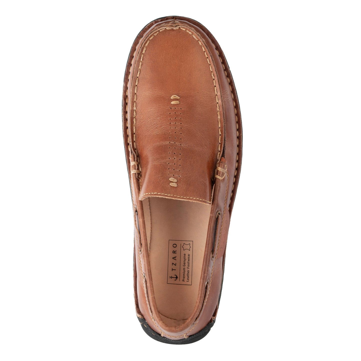Pure Leather Stitch Down Boat Shoe - Columbus, DM5508YLSOL