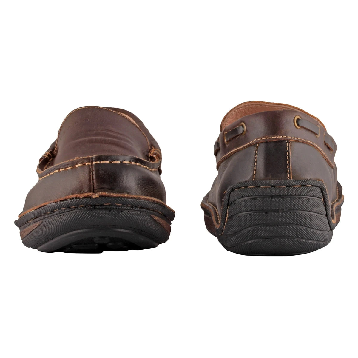 Pure Leather Brown & Black Stitch Down Boat Shoe - Bravia, DM5519BLOP