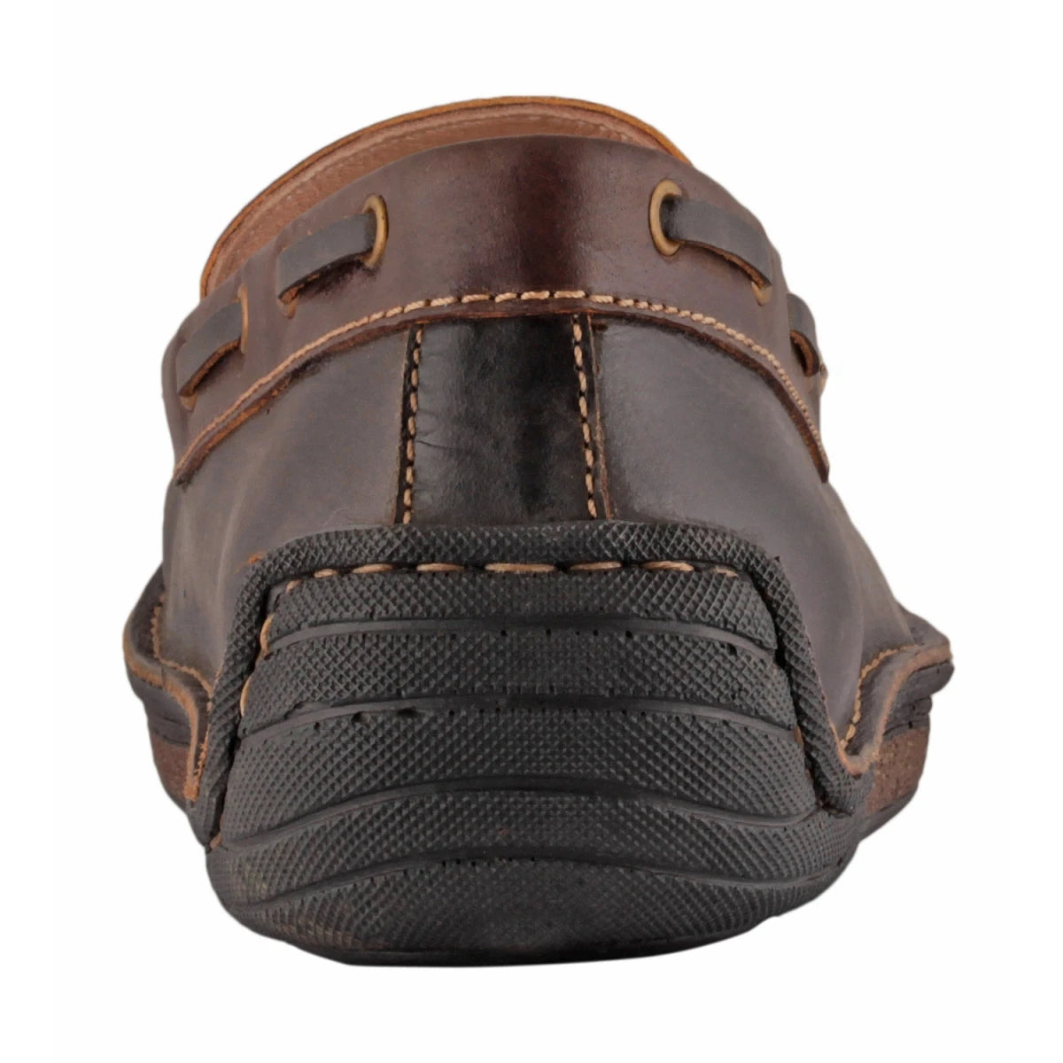 Pure Leather Brown & Black Stitch Down Boat Shoe - Bravia, DM5519BLOP