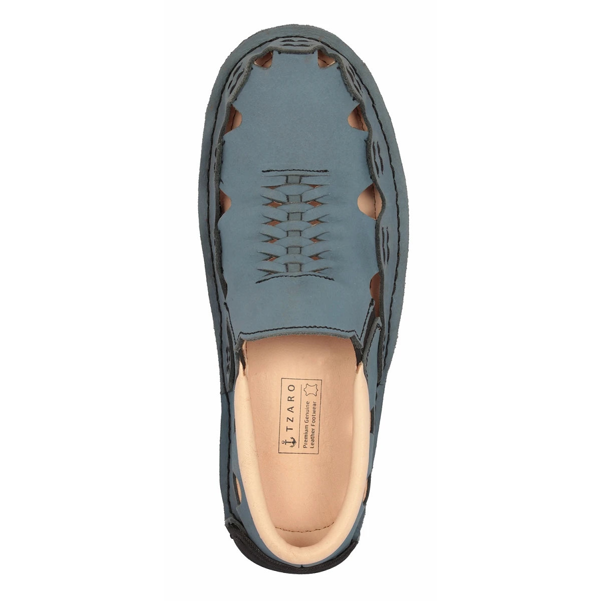 Pure Leather Blue Sandal, with Driving Shoe Sole - Transformer Blue, DMRONBLU26
