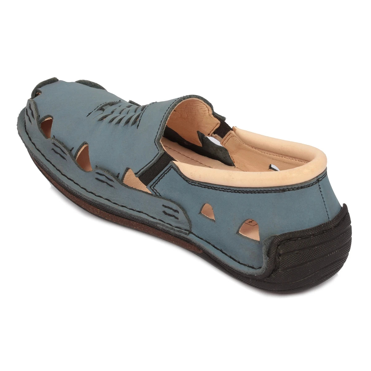 Pure Leather Blue Sandal, with Driving Shoe Sole - Transformer Blue, DMRONBLU26