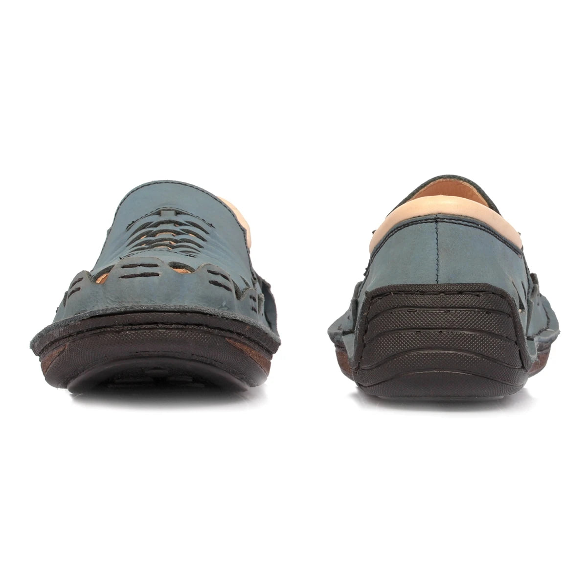 Pure Leather Blue Sandal, with Driving Shoe Sole - Transformer Blue, DMRONBLU26