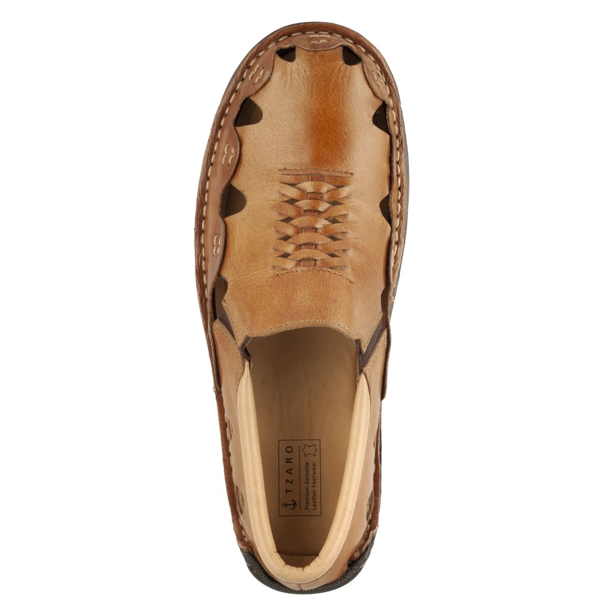 Pure Leather Tan Sandal, with Driving Shoe Sole - Transformer, DMRONBRW24
