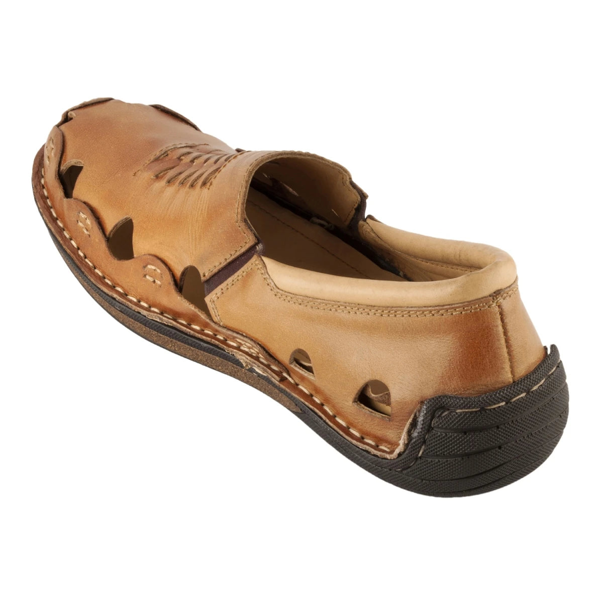 Pure Leather Tan Sandal, with Driving Shoe Sole - Transformer, DMRONBRW24