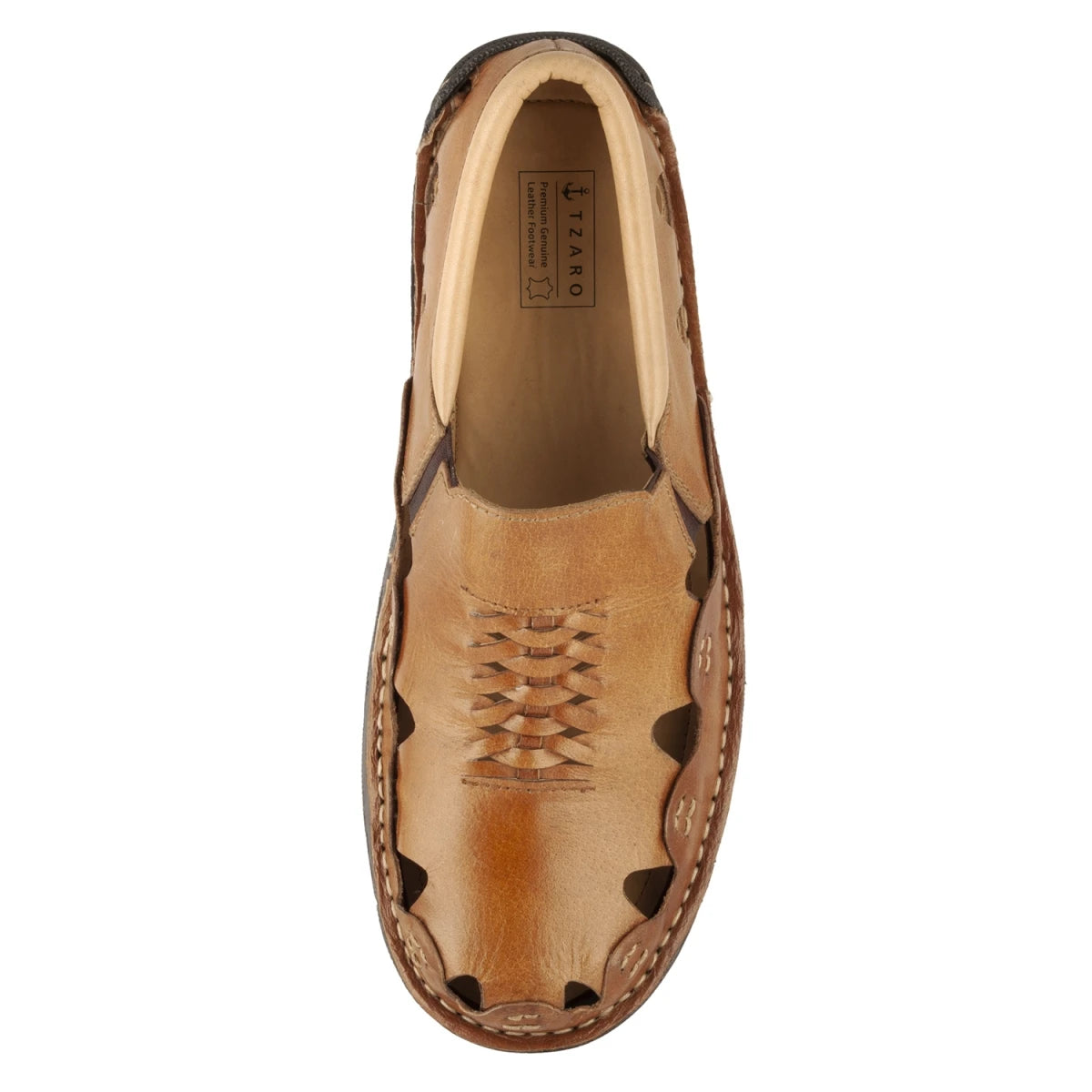 Pure Leather Tan Sandal, with Driving Shoe Sole - Transformer, DMRONBRW24