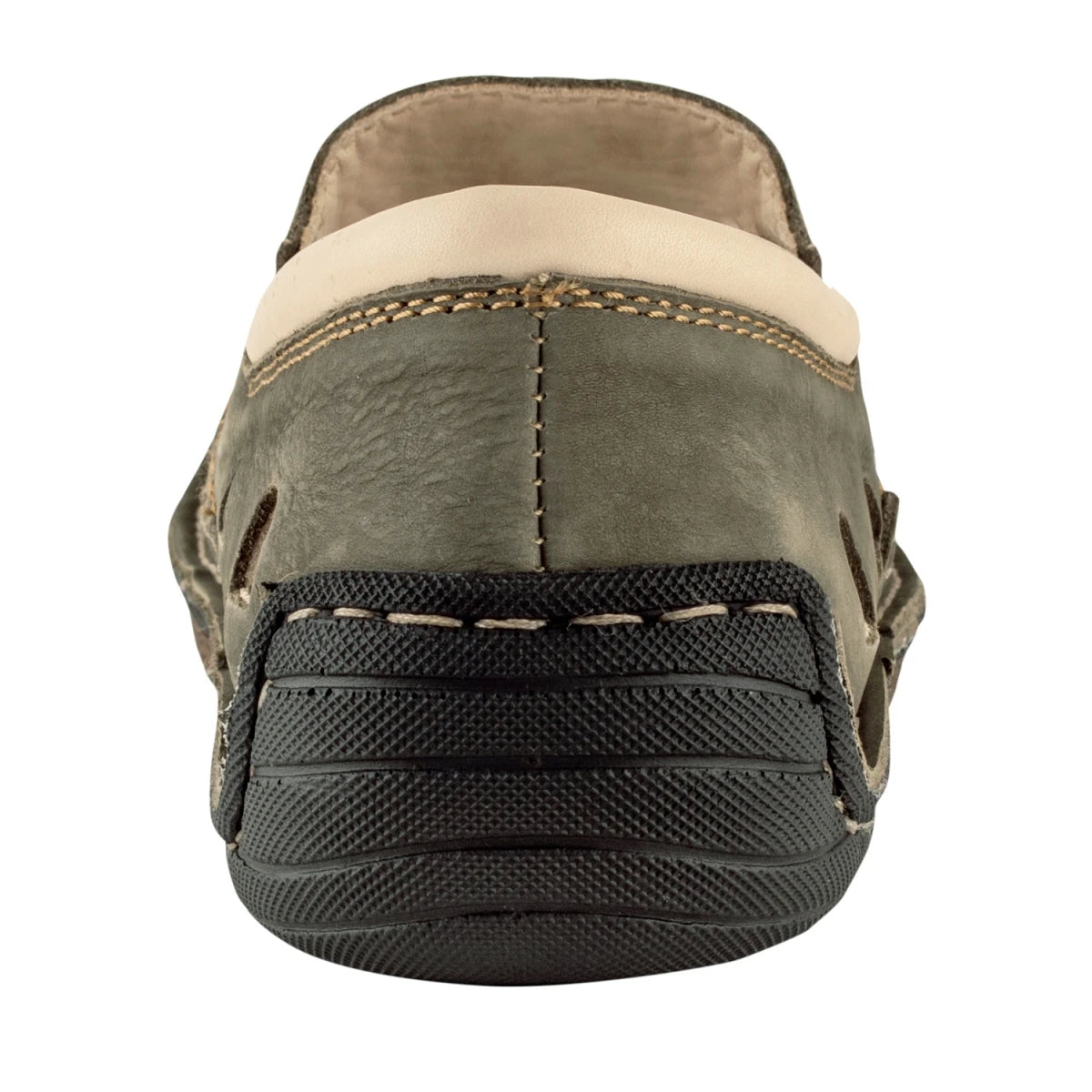 Pure Leather Olive Green Sandal, with Driving Shoe Sole - Transformer, DMRONOLV27