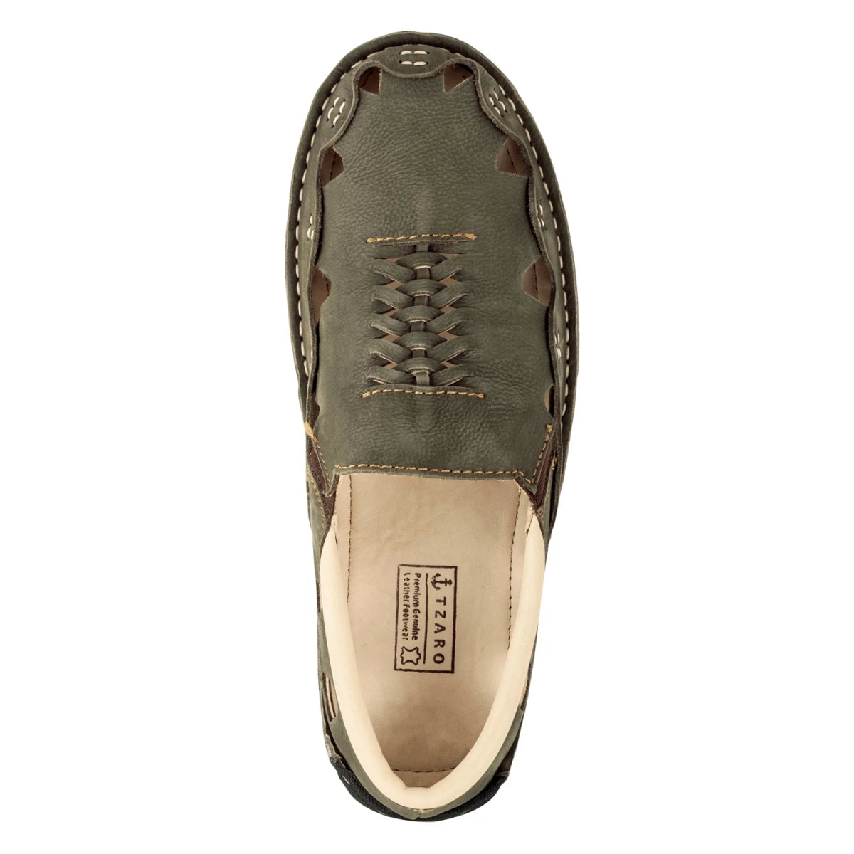 Pure Leather Olive Green Sandal, with Driving Shoe Sole - Transformer, DMRONOLV27