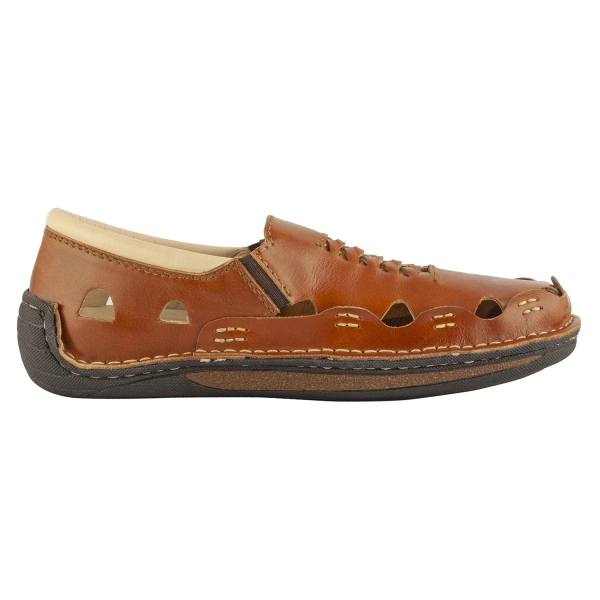 Pure Leather Tan Sandal, with Driving Shoe Sole - Transformer, DMRONTAN23