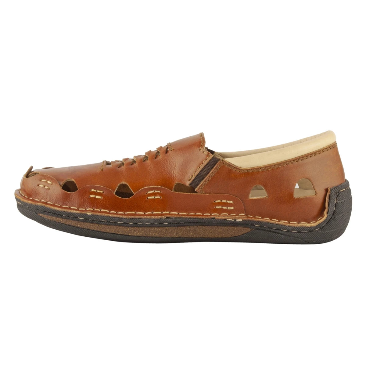 Pure Leather Tan Sandal, with Driving Shoe Sole - Transformer, DMRONTAN23