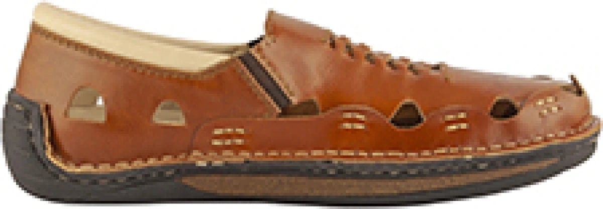Pure Leather Tan Sandal, with Driving Shoe Sole - Transformer, DMRONTAN23