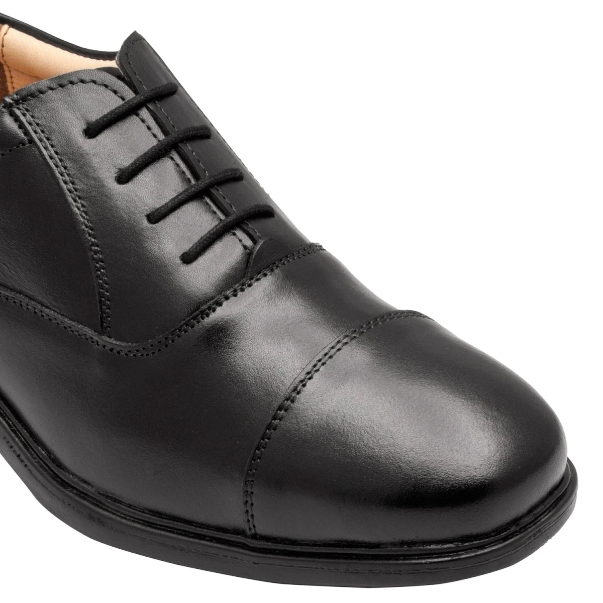 Pure Leather Black Oxford Shoes - Mr. Banker (Smooth Finish), ENGBLK2401