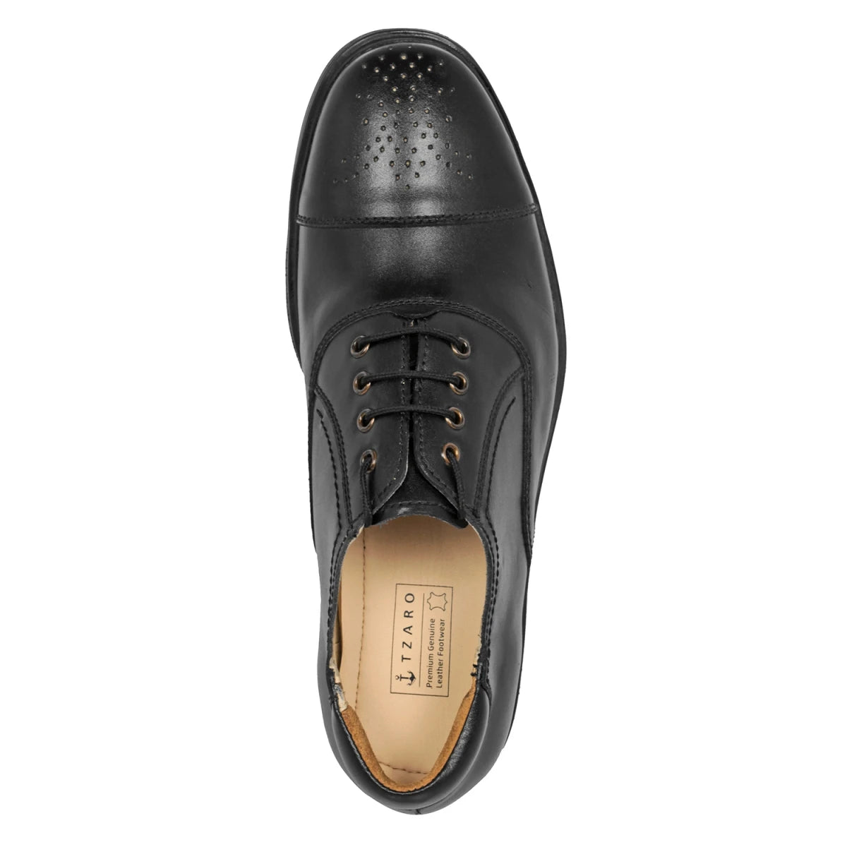 Pure Leather Black Oxford Shoes with a Touch of Brogue - Mr. Tedd, ENGBLK2412