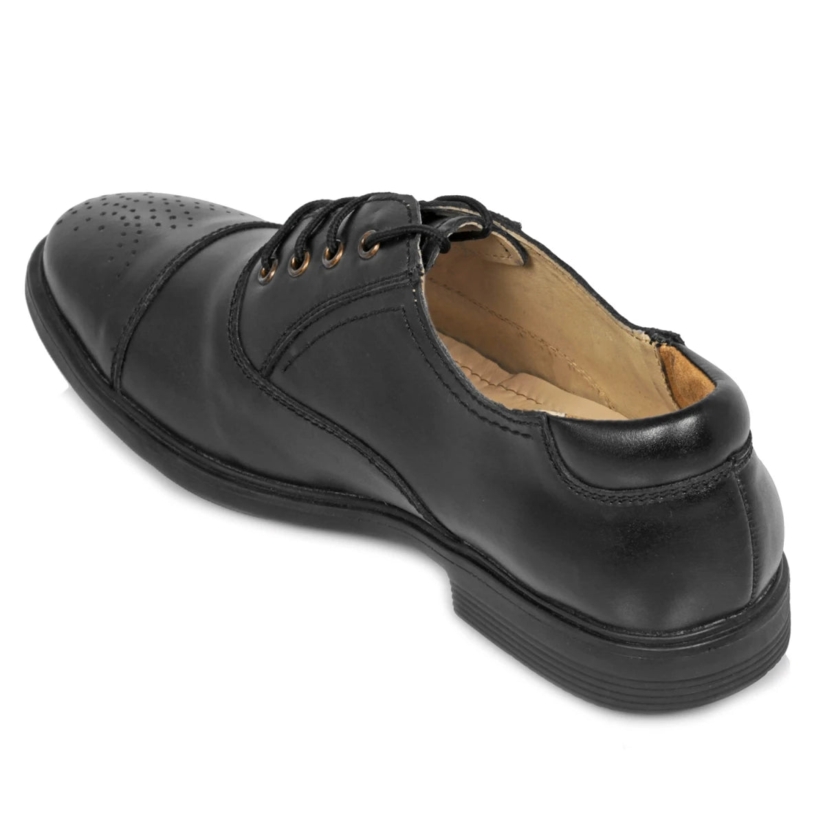 Pure Leather Black Oxford Shoes with a Touch of Brogue - Mr. Tedd, ENGBLK2412