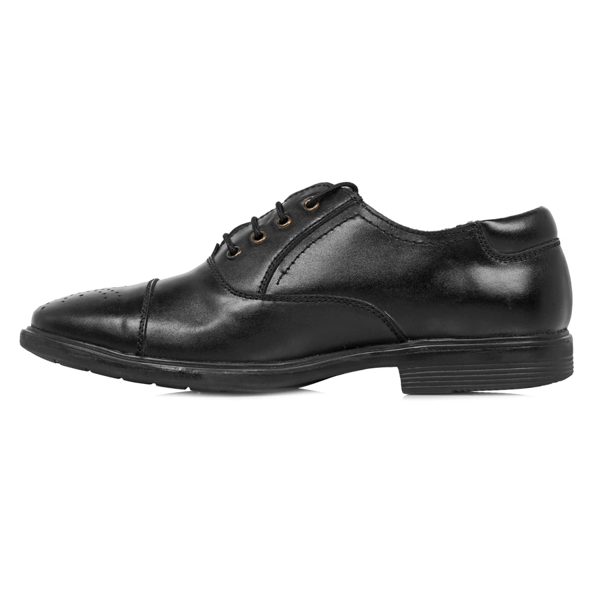 Pure Leather Black Oxford Shoes with a Touch of Brogue - Mr. Tedd, ENGBLK2412