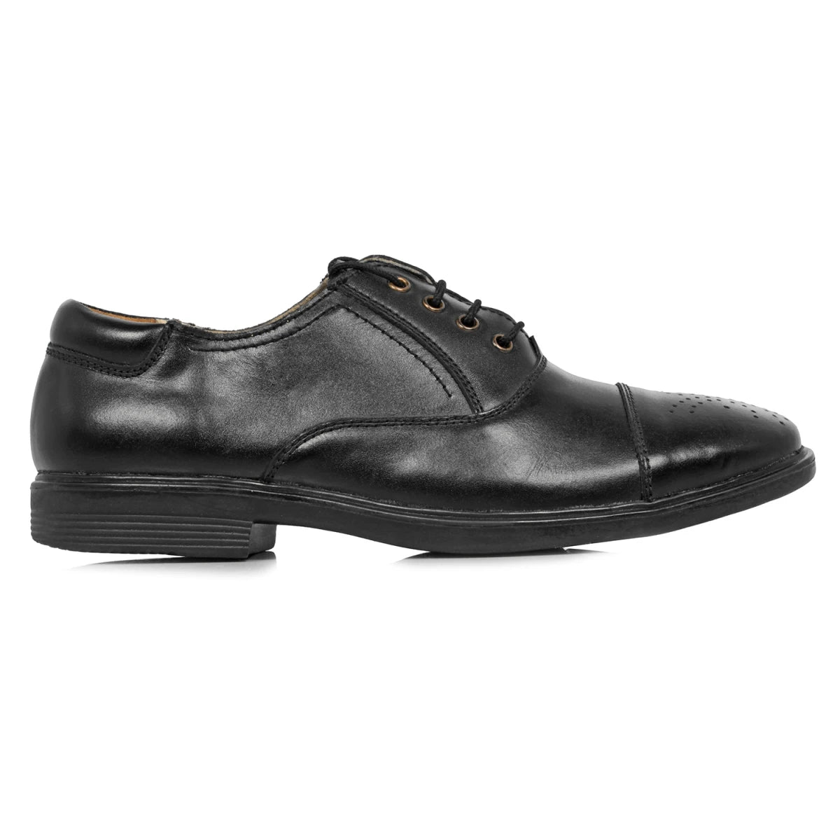 Pure Leather Black Oxford Shoes with a Touch of Brogue - Mr. Tedd, ENGBLK2412