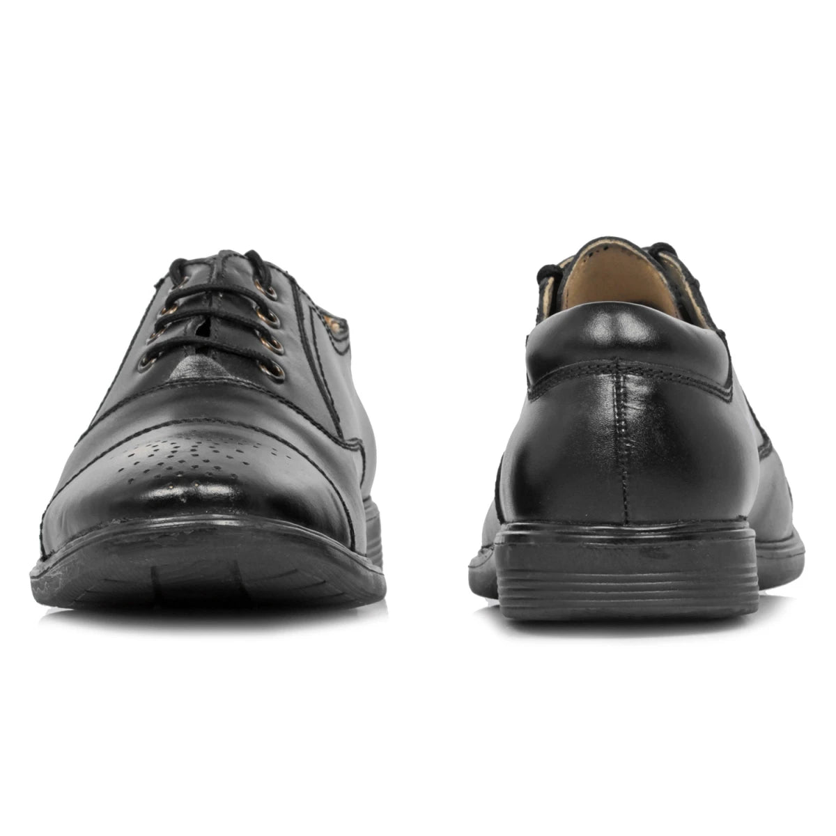 Pure Leather Black Oxford Shoes with a Touch of Brogue - Mr. Tedd, ENGBLK2412