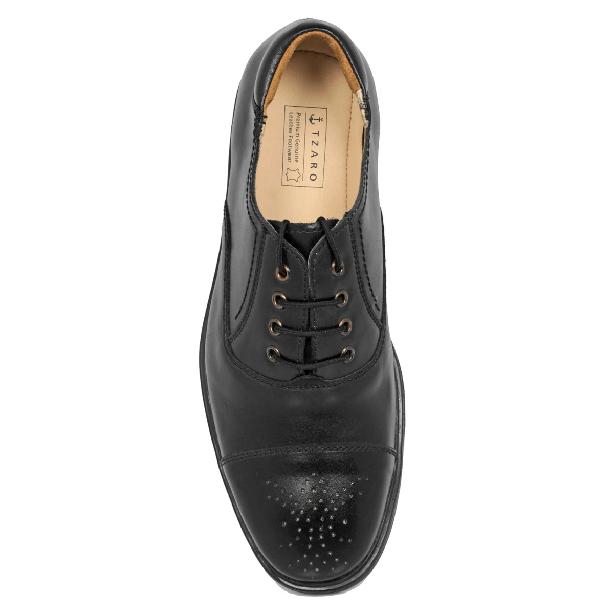 Pure Leather Black Oxford Shoes with a Touch of Brogue - Mr. Tedd, ENGBLK2412