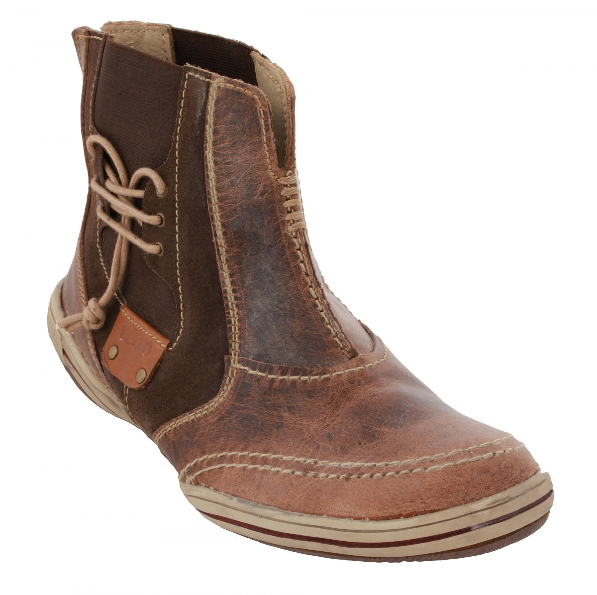 Textured Brown Crazy Horse Genuine Leather Boots Online