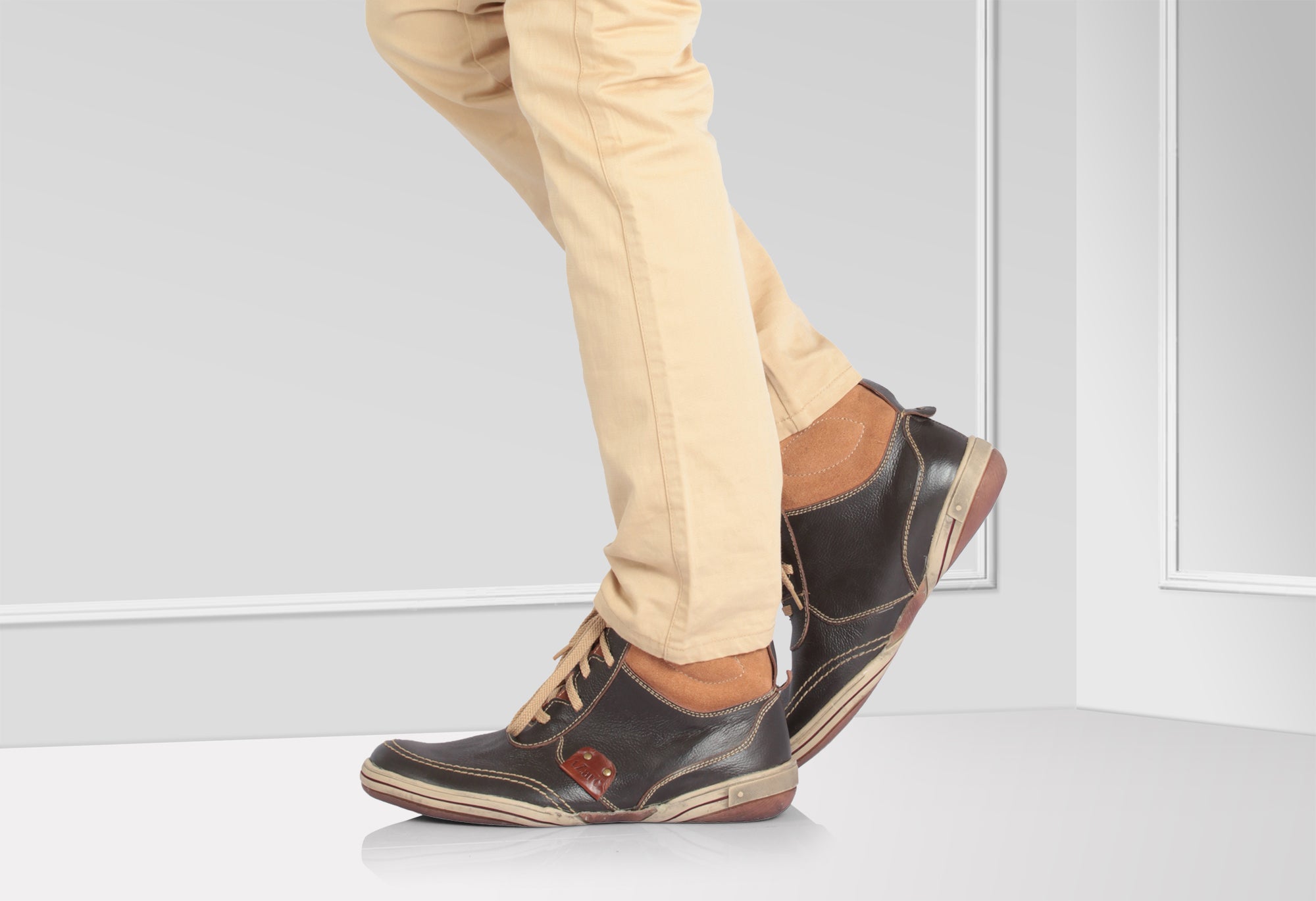 Pure Leather Chocolate Color Boots - FAZ6801CHC - Showcase Image 1