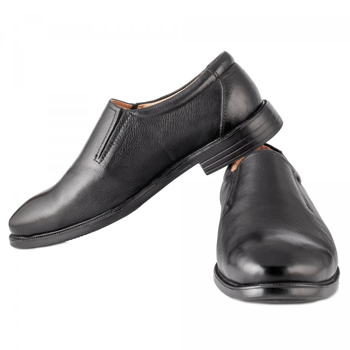 Pure Leather Formal Black Slip-on Shoes - Mr. Slipon, FREMC2423