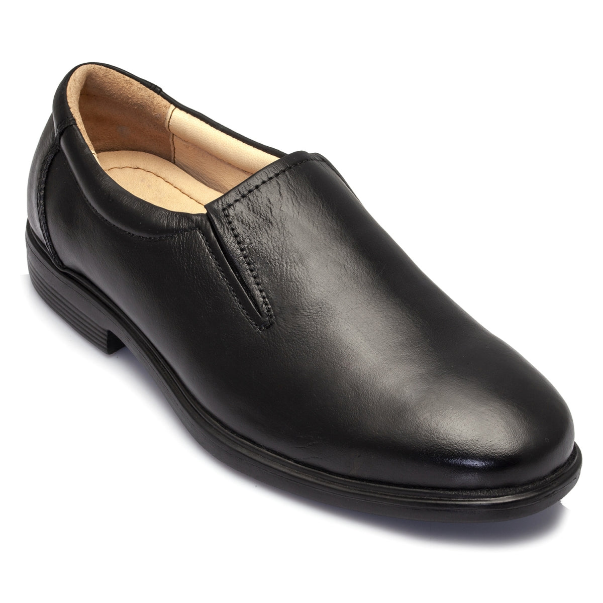 Pure Leather Black Formal Slip-on Shoes - SM Sam (Smooth Finish), FRMC24223SG