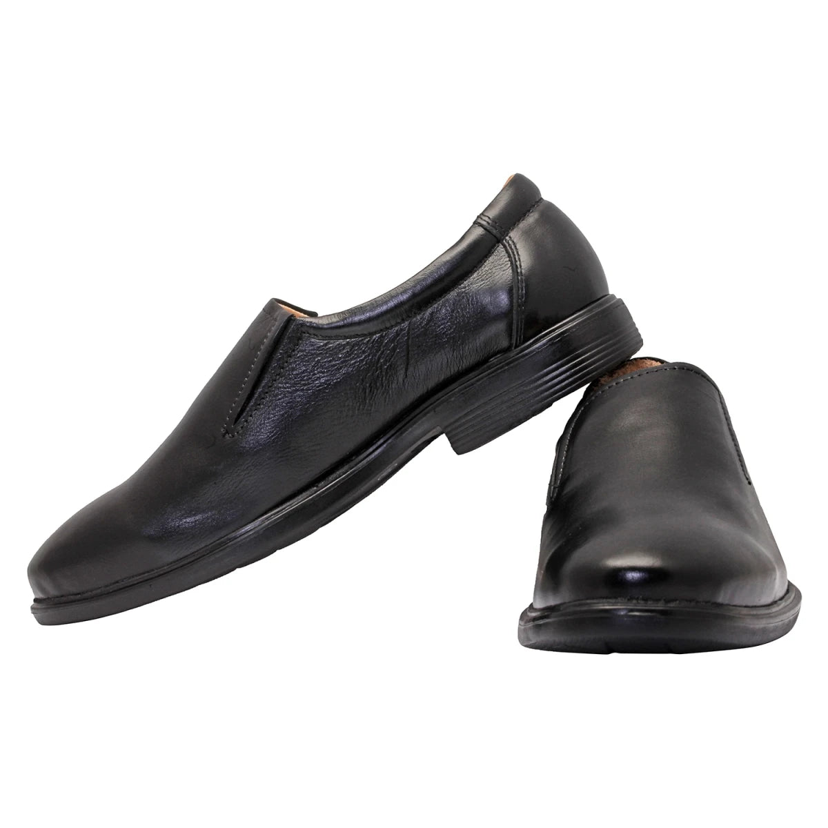 Pure Leather Black Formal Slip-on Shoes - SM Sam (Smooth Finish), FRMC24223SG