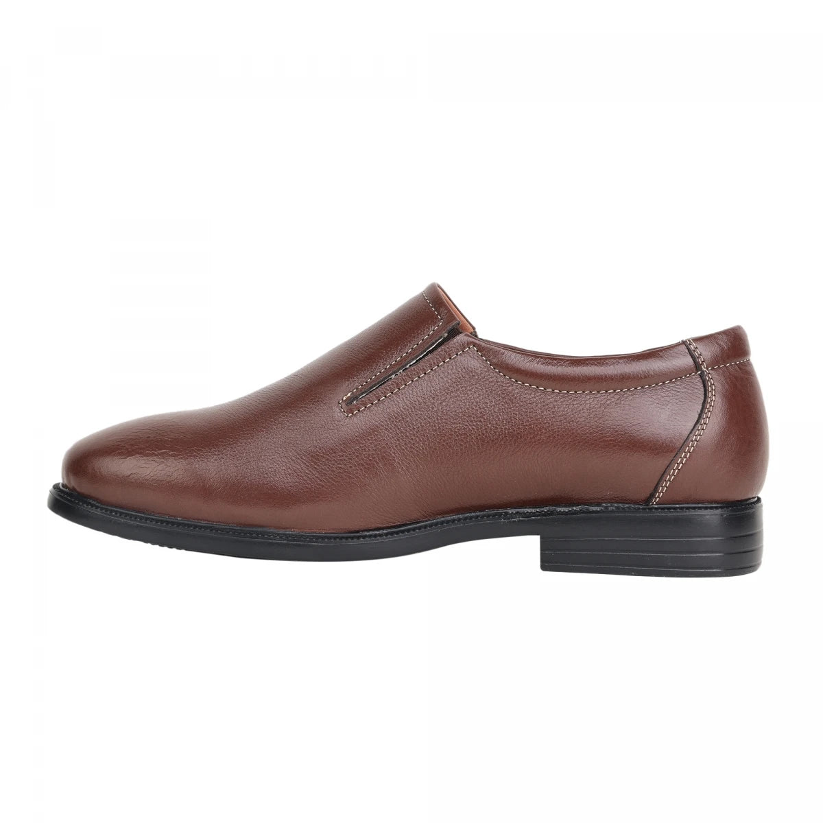 Pure Leather, Super-Light, Cherry Color Formal Slip-on Shoe- FRRP2425CHBR