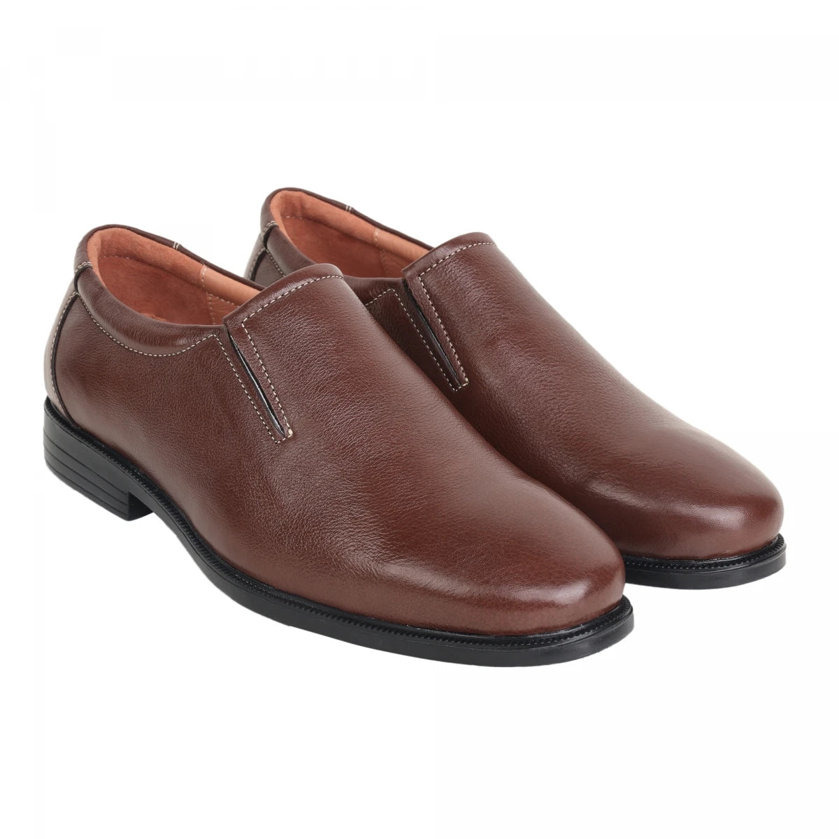 Pure Leather, Super-Light, Cherry Color Formal Slip-on Shoe- FRRP2425CHBR
