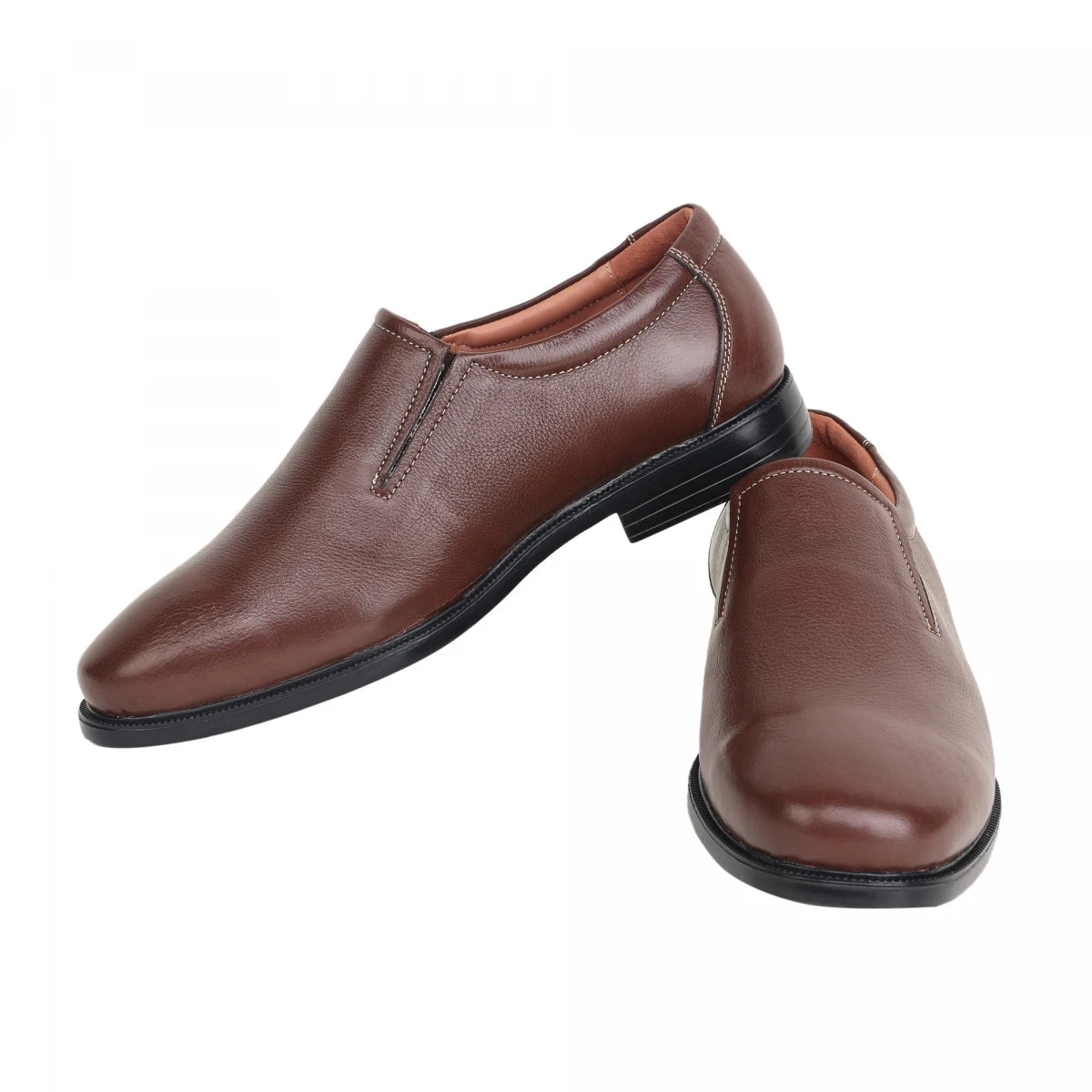Pure Leather, Super-Light, Cherry Color Formal Slip-on Shoe- FRRP2425CHBR