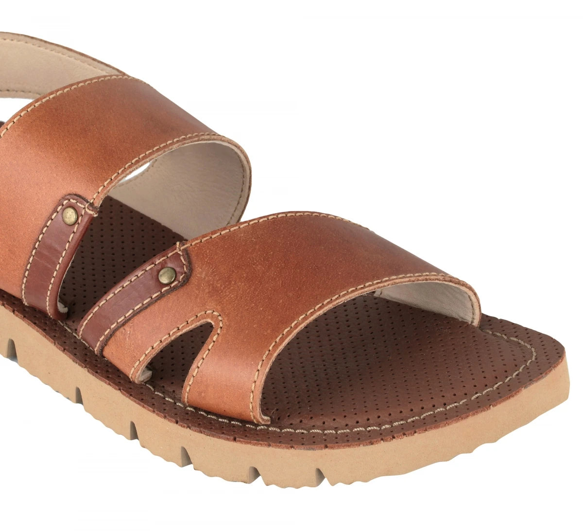 Pure Leather, Super-light, Sandal - Humming-Bird (Dark-Tan), HB601TNGR