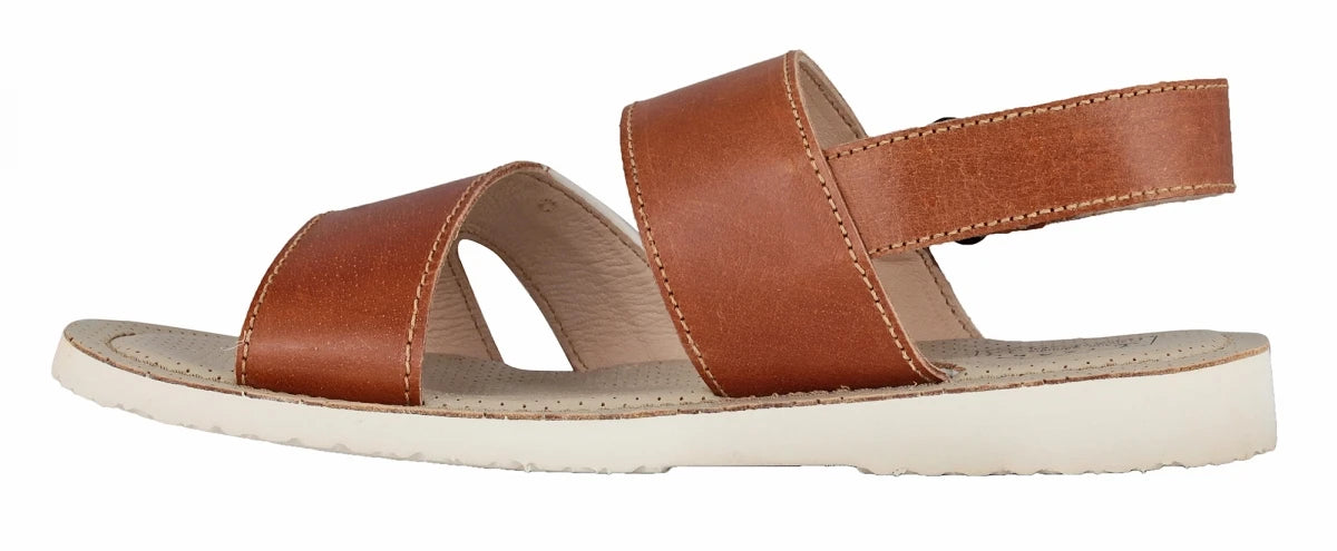 Pure Leather, Super-light, Sandal - Humming-Bird (Tan with White), HB602TNWH