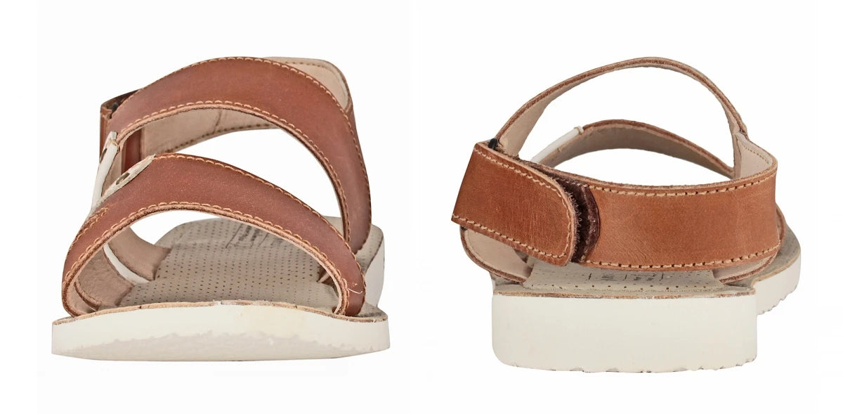 Pure Leather, Super-light, Sandal - Humming-Bird (Tan with White), HB602TNWH